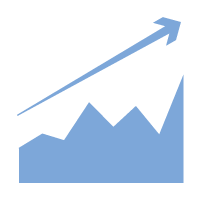 icon showing a trend graph