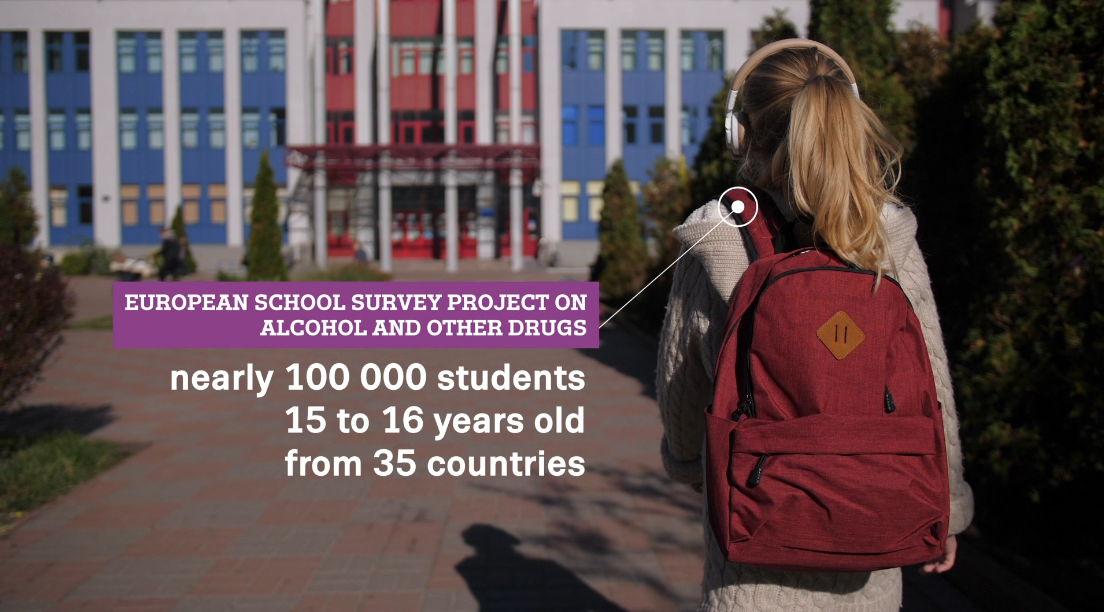 school student walking towards a school