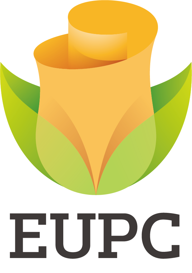 eupc logo yellow flower with green leaves