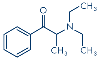 molecular structure of Amfepramone (diethylpropion)