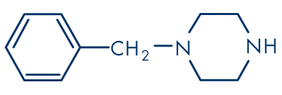 molecular structure of 1: 1-benzylpiperazine