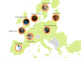 Map showing examples of mass media campaigns in different countries