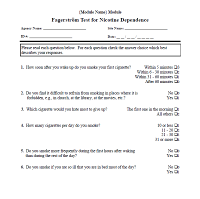 Fagerstrom Test for Nicotine Dependence