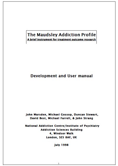 Maudsley Addiction Profile 