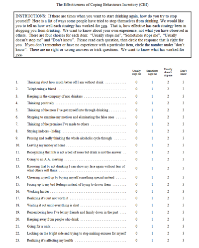 Coping Behaviours Inventory 