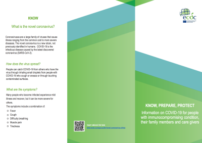 cover leaflet ecdc immunocompromising