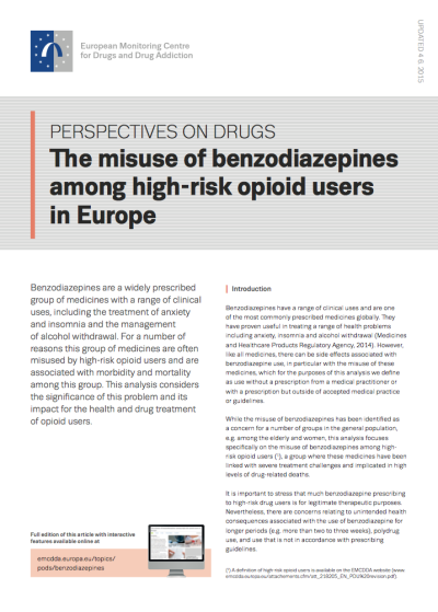 Benzodiazepines POD's cover