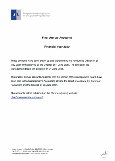 Cover of 2020 annual accounts publication