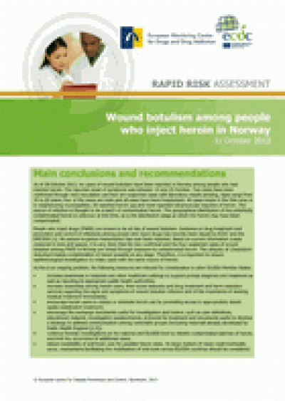 Publication cover for Wound botulism among people who inject heroin in Norway