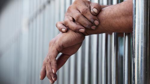 Hands of prisoner 