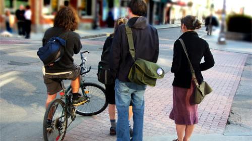 street scene featuring some young people