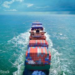 Image of cargo container ship at sea